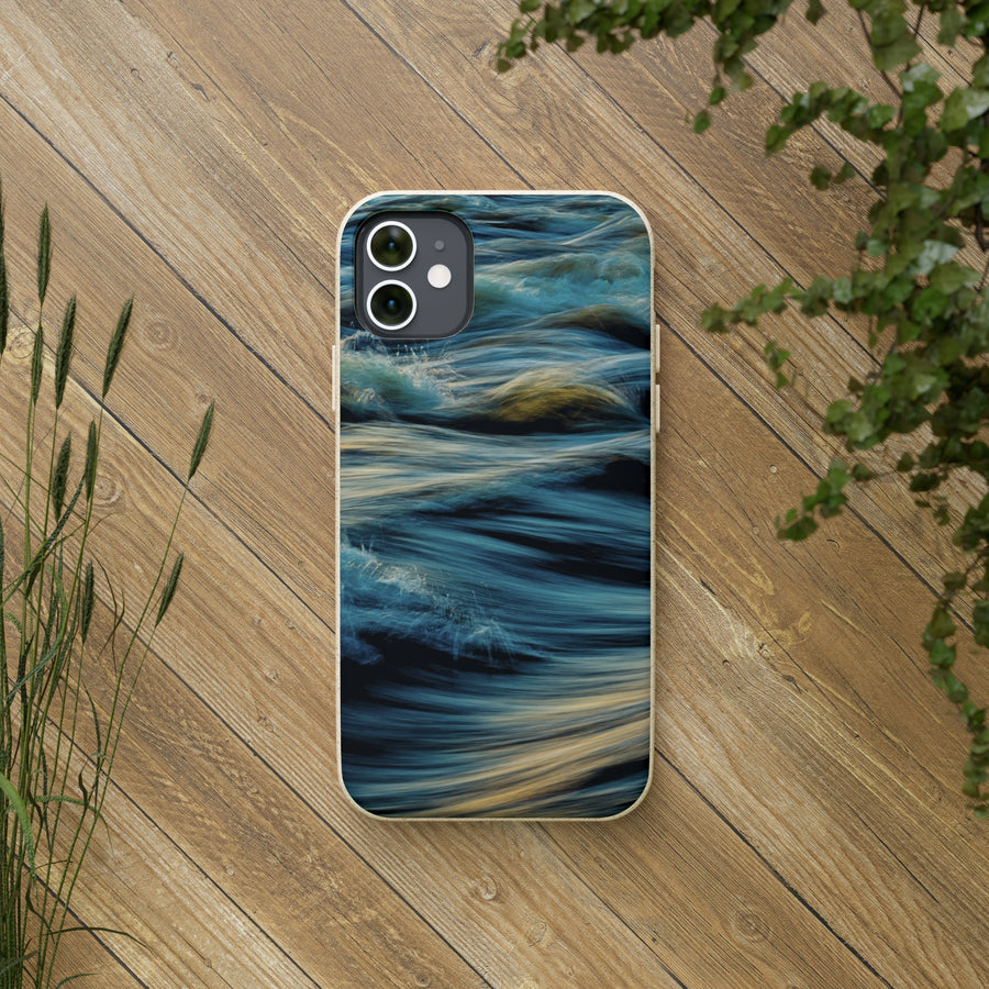 Wispy Waves | Bamboo Biodegradable Cases (iPhone 11, 12, 13) Sustainable Phone Case Ocean Phone Case Wave Case Eco-friendly Phone Case