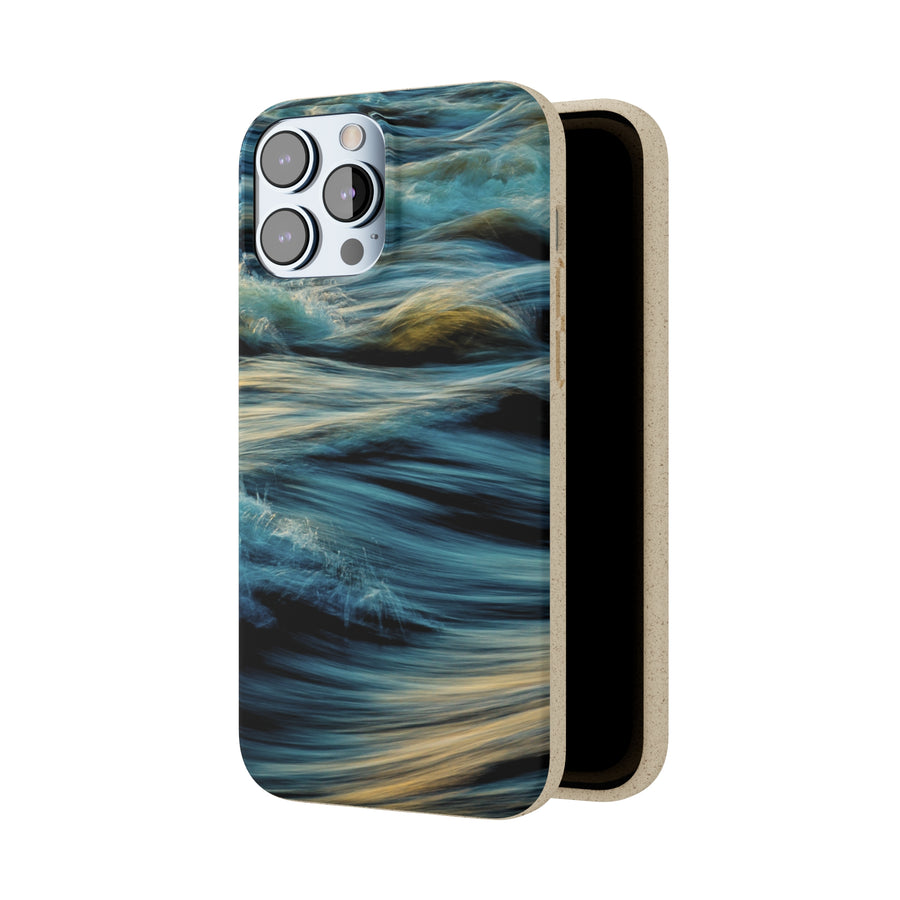 Wispy Waves | Bamboo Biodegradable Cases (iPhone 11, 12, 13) Sustainable Phone Case Ocean Wave