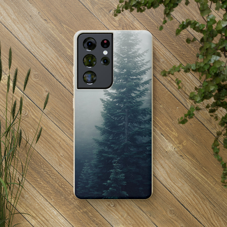 Foggy Trees | Bamboo Biodegradable Cases (Samsung S20, S21, S22) Sustainable Phone Cases Earth-friendly Case