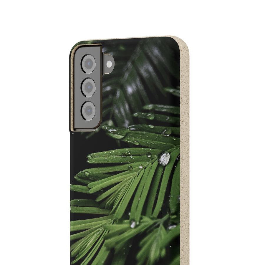 Fern Drops | Bamboo Biodegradable Cases (Samsung S20, S21, S22) Sustainable Phone Case Plant Case