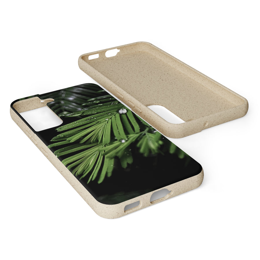 Fern Drops | Bamboo Biodegradable Cases (Samsung S20, S21, S22) Sustainable Phone Case Plant Case