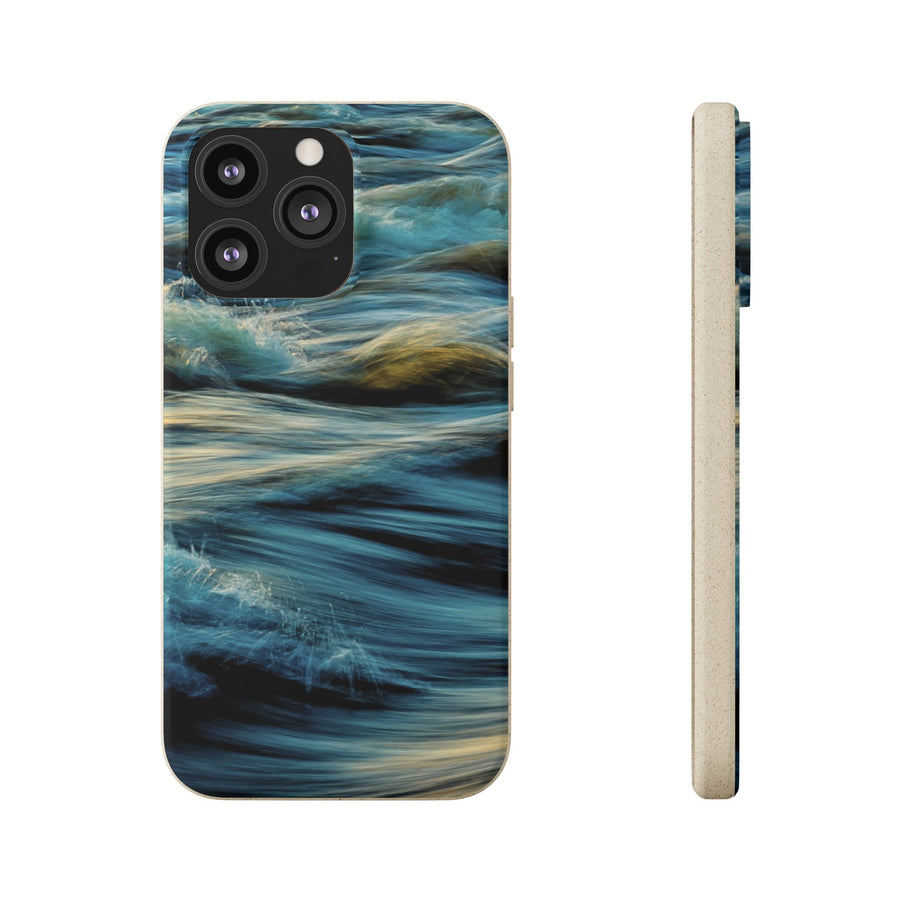 Wispy Waves | Bamboo Biodegradable Cases (iPhone 16, 15, 14, 13, 12, 11) Sustainable Phone Case Ocean Wave