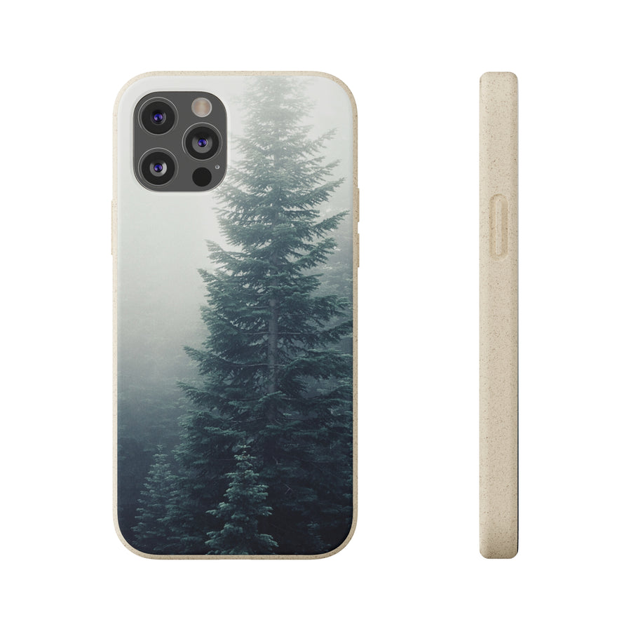 Foggy Trees | Bamboo Biodegradable Cases (iPhone 11, 12, 13) Sustainable Phone Case Eco-friendly Case