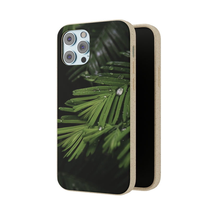 Fern Drops | Bamboo Biodegradable Cases (iPhone 11, 12, 13) Sustainable Phone Case Ocean Phone Case Eco-Friendly Plant Case