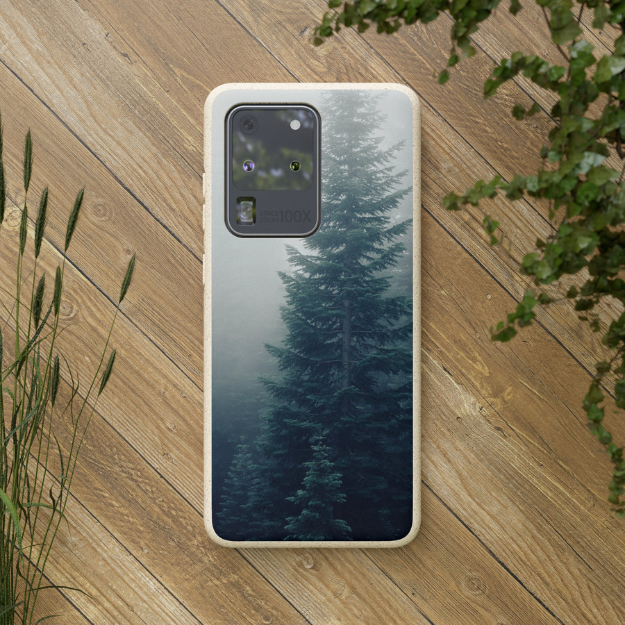 Foggy Trees | Bamboo Biodegradable Cases (Samsung S20, S21, S22) Sustainable Phone Cases Earth-friendly Case