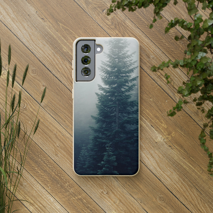 Foggy Trees | Bamboo Biodegradable Cases (Samsung S20, S21, S22) Sustainable Phone Cases Earth-friendly Case