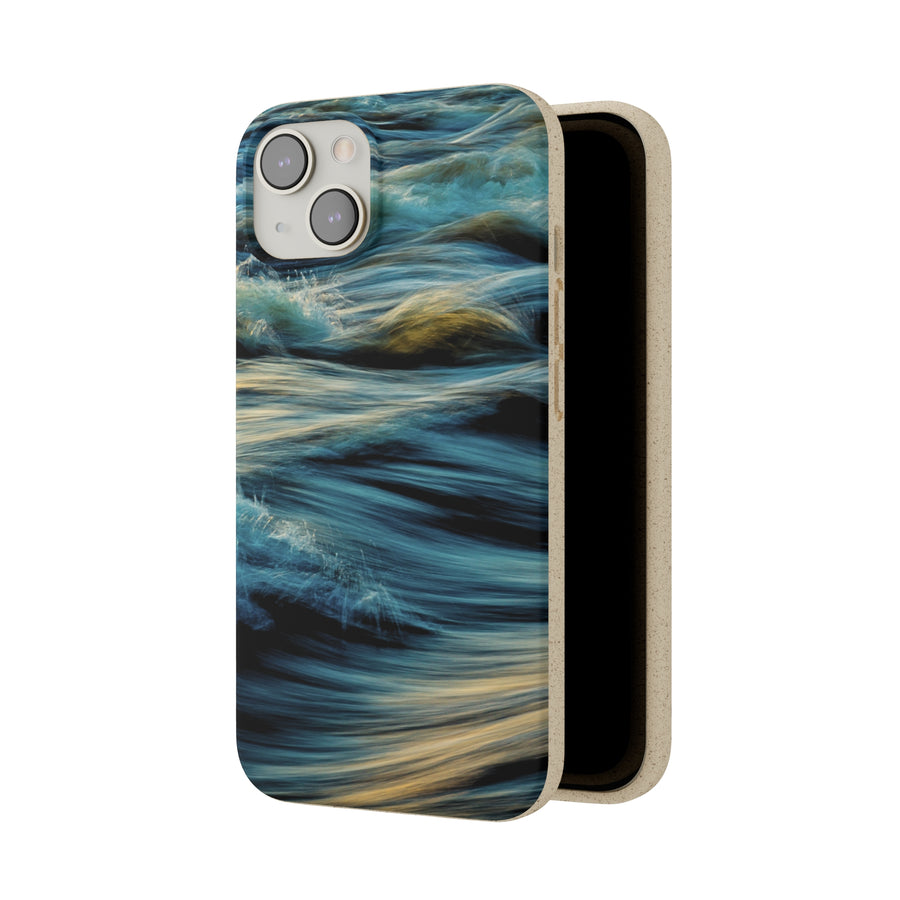 Wispy Waves | Bamboo Biodegradable Cases (iPhone 11, 12, 13) Sustainable Phone Case Ocean Phone Case Wave Case Eco-friendly Phone Case