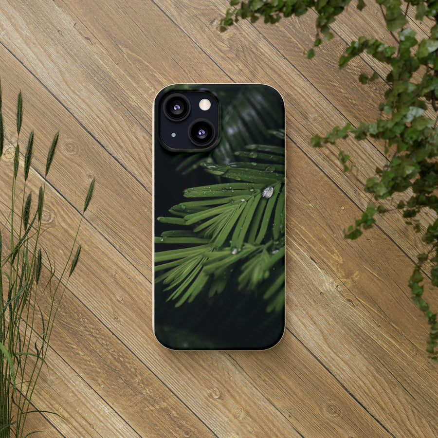 Fern Drops | Bamboo Biodegradable Cases (iPhone 11, 12, 13) Sustainable Phone Case Ocean Phone Case Eco-Friendly Plant Case