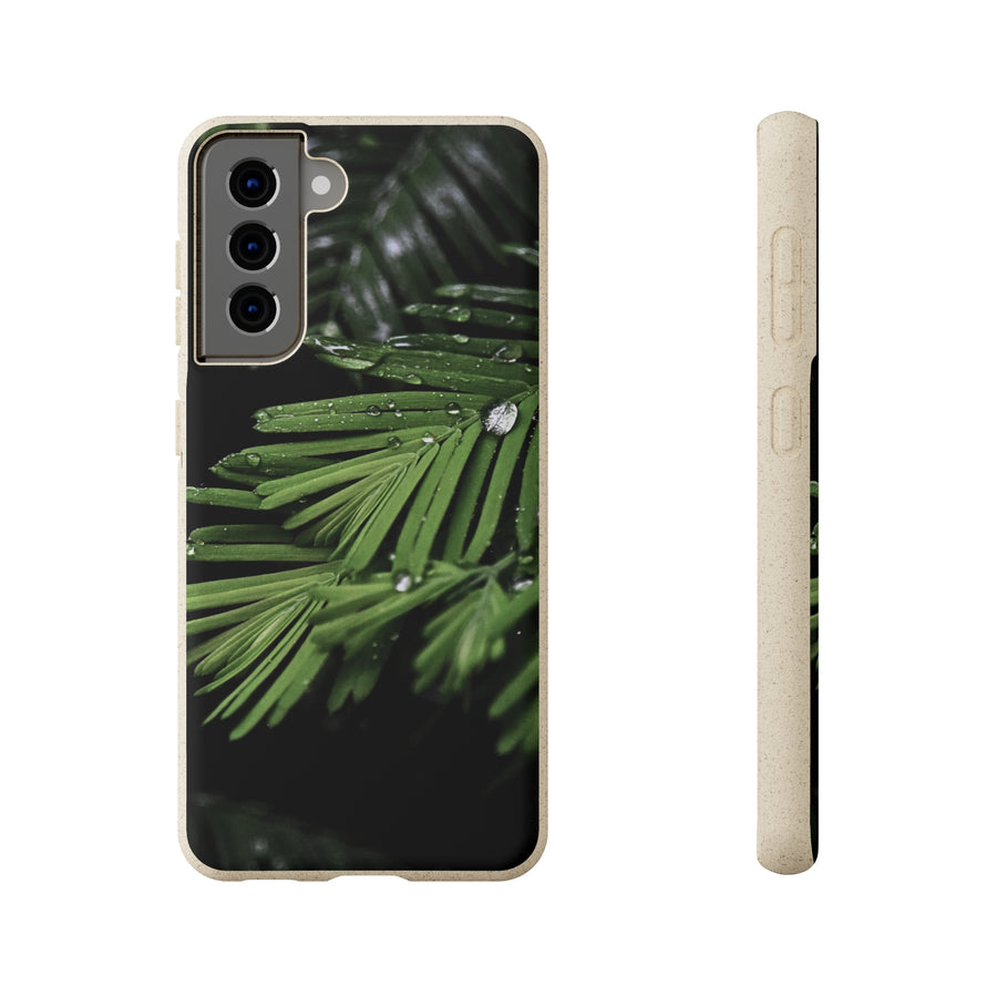 Fern Drops | Bamboo Biodegradable Cases (Samsung S20, S21, S22) Sustainable Phone Case Plant