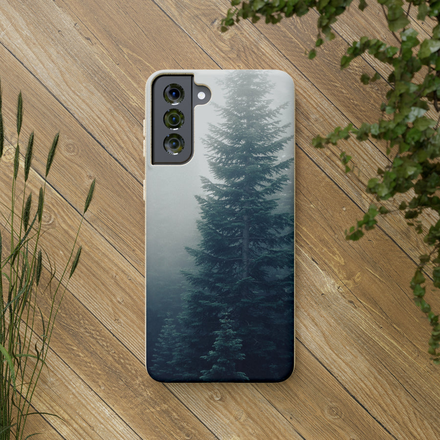 Foggy Trees | Bamboo Biodegradable Cases (Samsung S20, S21, S22) Sustainable Phone Cases Earth-friendly Case