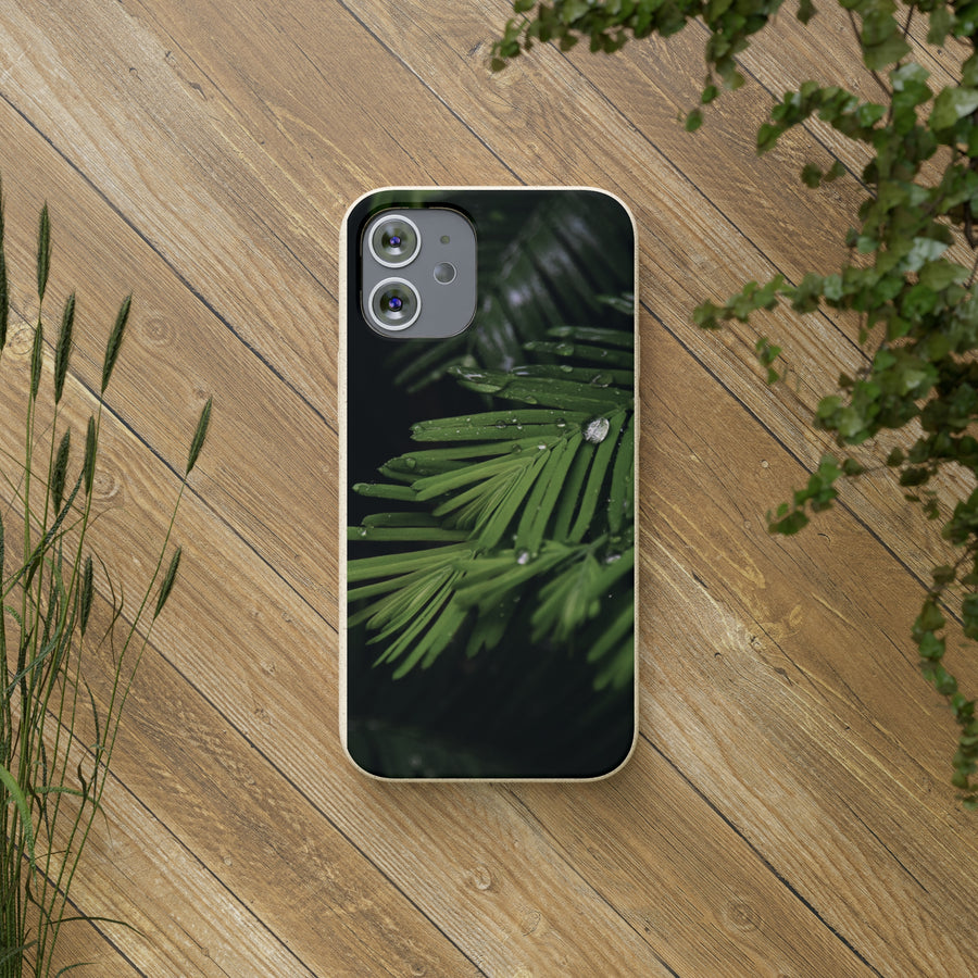 Fern Drops | Bamboo Biodegradable Cases (iPhone 11, 12, 13) Sustainable Phone Case Ocean Phone Case Eco-Friendly Plant Case