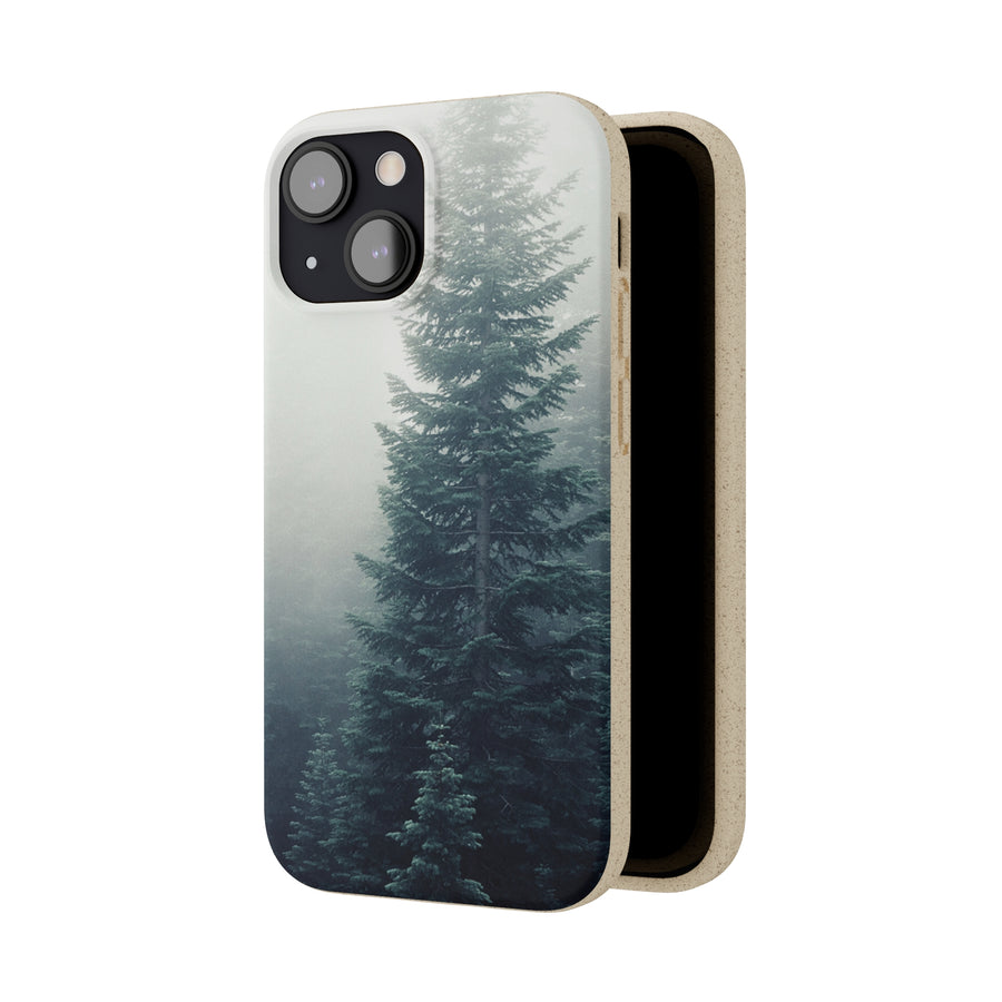 Foggy Trees | Bamboo Biodegradable Cases (iPhone 11, 12, 13) Sustainable Phone Case Eco-friendly Case