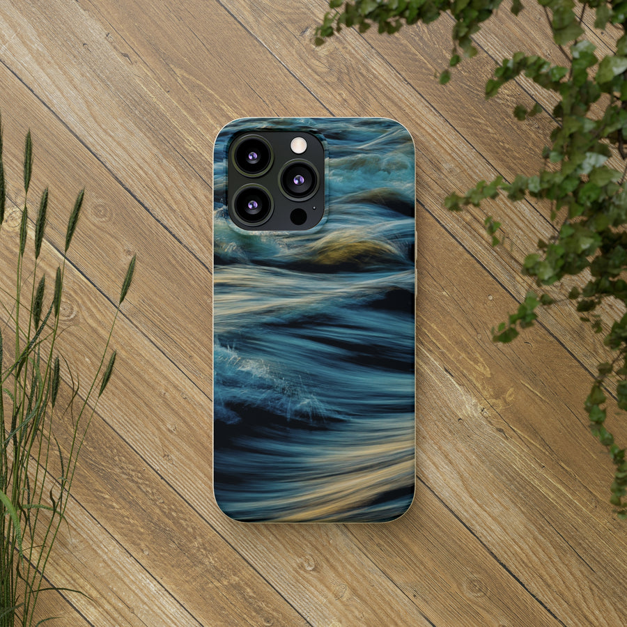 Wispy Waves | Bamboo Biodegradable Cases (iPhone 11, 12, 13) Sustainable Phone Case Ocean Phone Case Wave Case Eco-friendly Phone Case