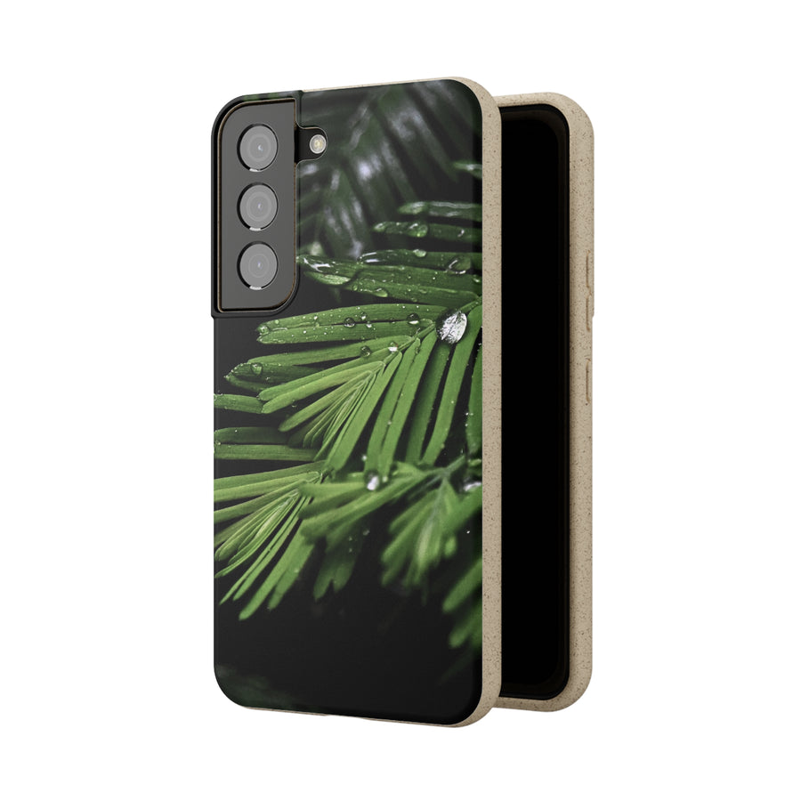 Fern Drops | Bamboo Biodegradable Cases (Samsung S20, S21, S22) Sustainable Phone Case Plant Case