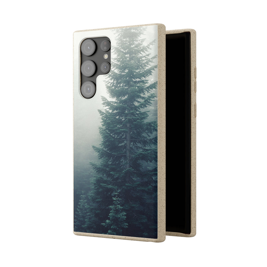 Foggy Trees | Bamboo Biodegradable Cases (Samsung S20, S21, S22) Sustainable Phone Cases Earth-friendly Case