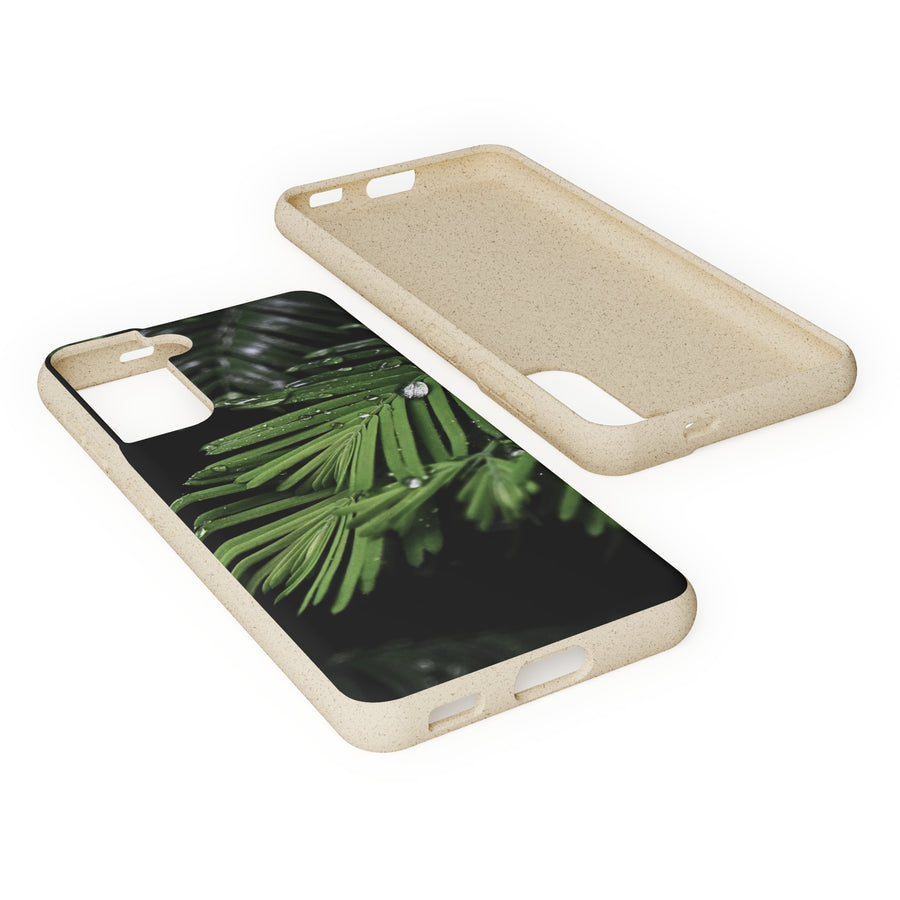 Fern Drops | Bamboo Biodegradable Cases (Samsung S20, S21, S22) Sustainable Phone Case Plant Case