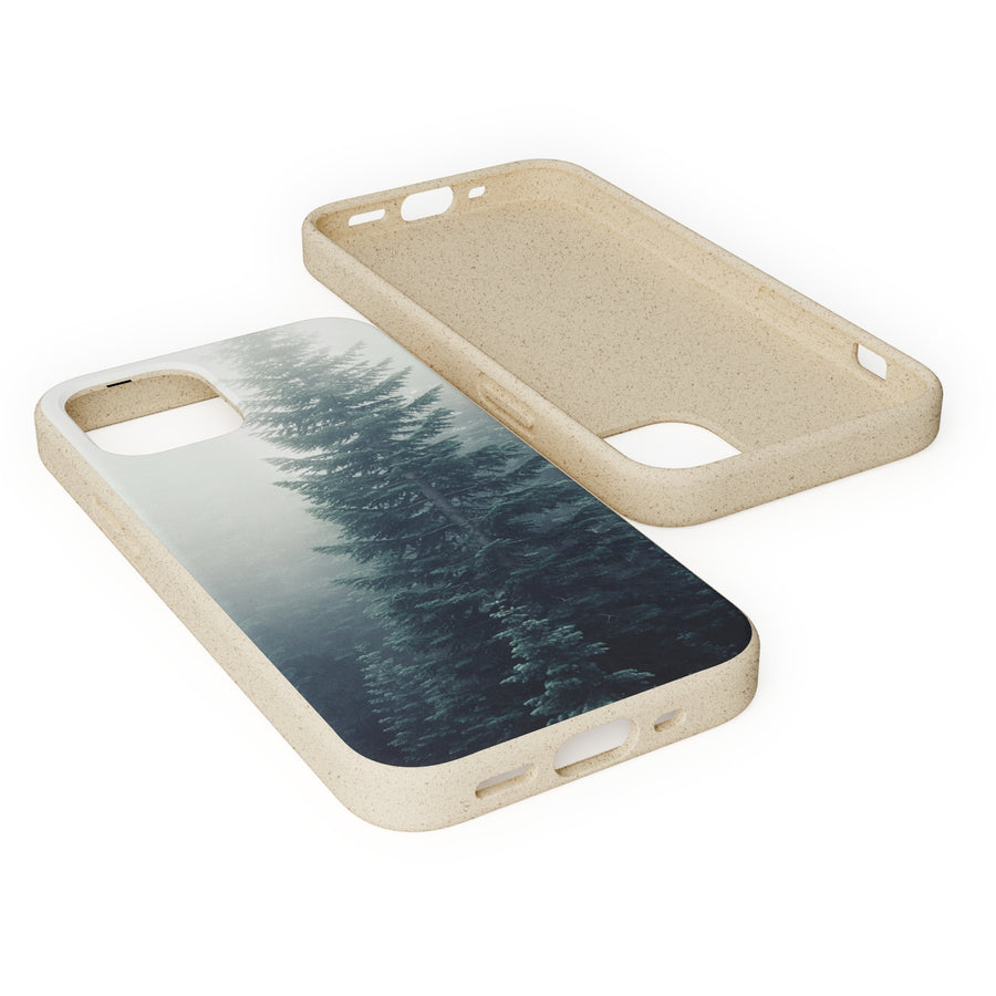 Foggy Trees | Bamboo Biodegradable Cases (iPhone 11, 12, 13) Sustainable Phone Case Eco-friendly Case