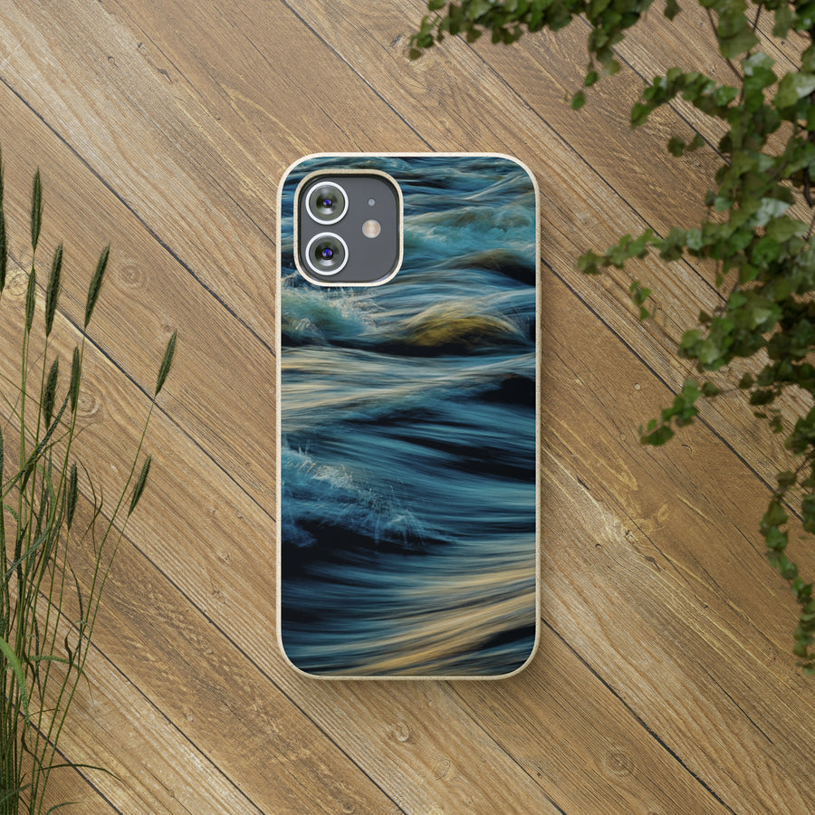 Wispy Waves | Bamboo Biodegradable Cases (iPhone 11, 12, 13) Sustainable Phone Case Ocean Phone Case Wave Case Eco-friendly Phone Case