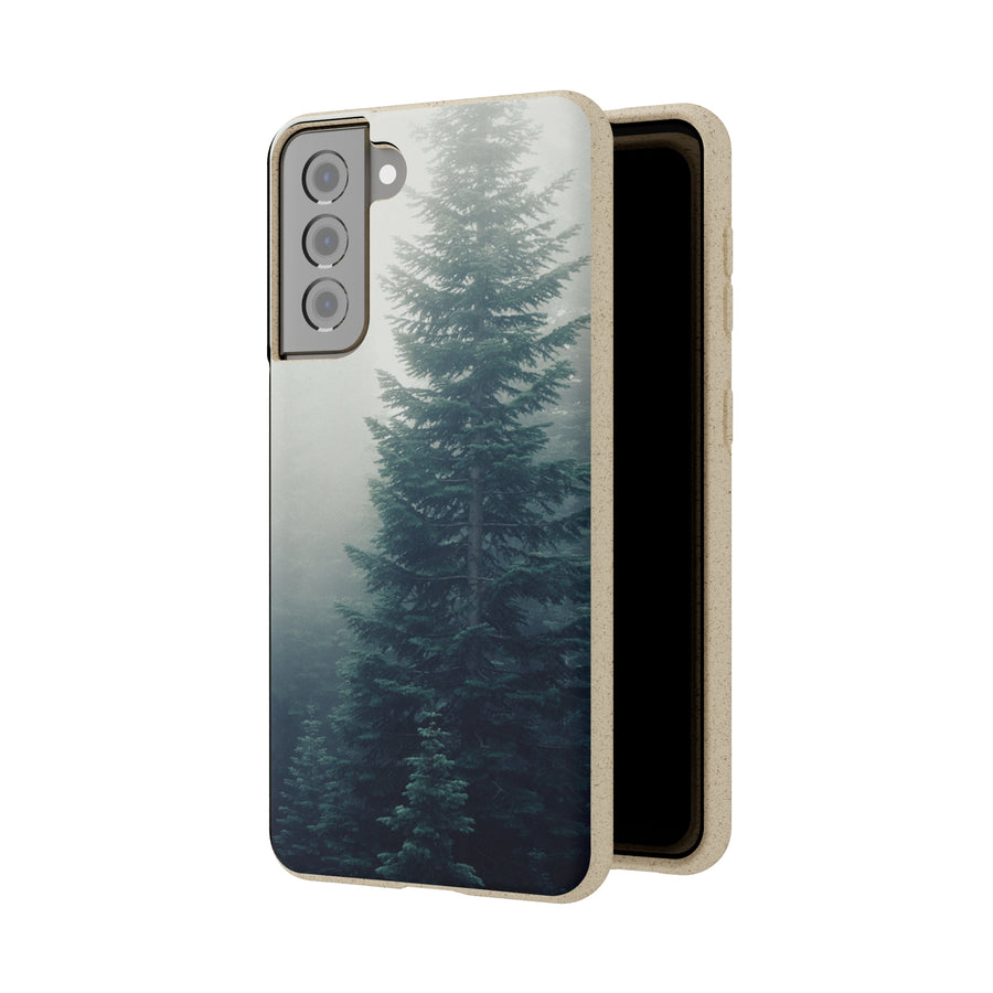 Foggy Trees | Bamboo Biodegradable Cases (Samsung S20, S21, S22) Sustainable Phone Cases Earth-friendly Case