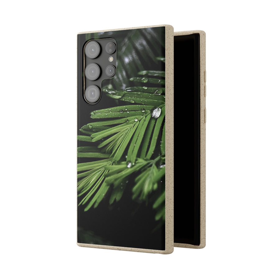 Fern Drops | Bamboo Biodegradable Cases (Samsung S20, S21, S22) Sustainable Phone Case Plant Case