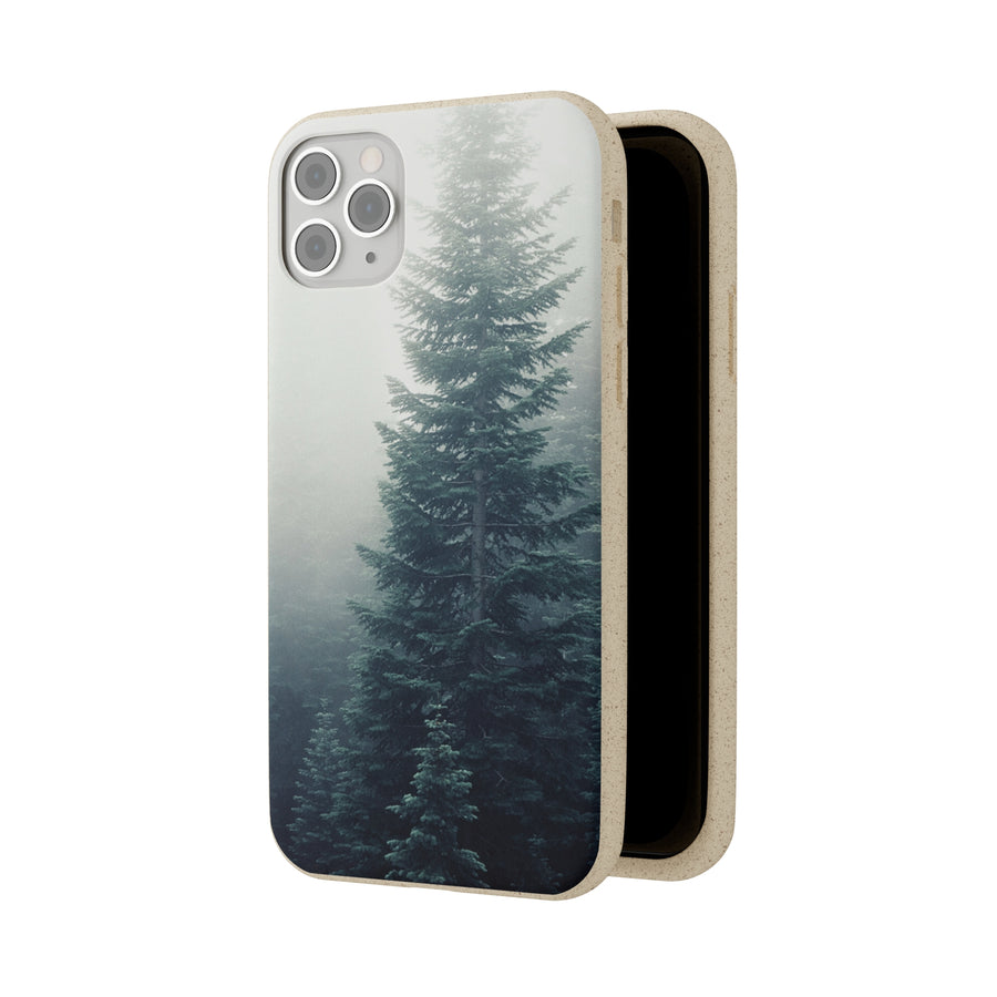 Foggy Trees | Bamboo Biodegradable Cases (iPhone 11, 12, 13) Sustainable Phone Case Eco-friendly Case