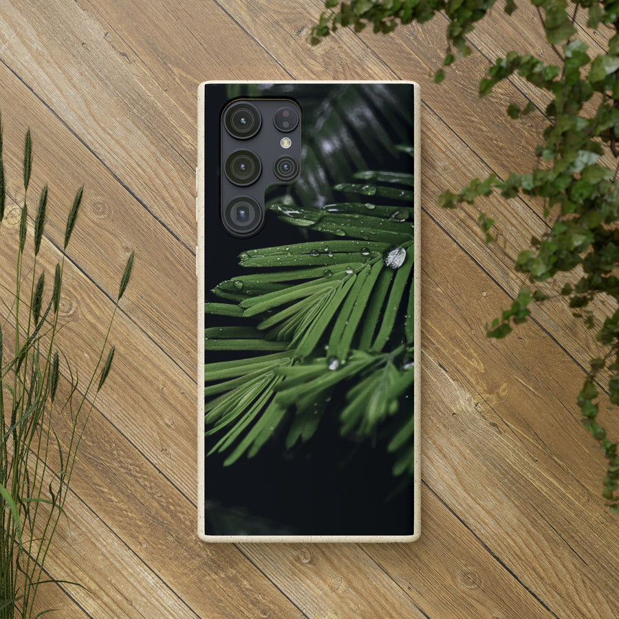 Fern Drops | Bamboo Biodegradable Cases (Samsung S20, S21, S22) Sustainable Phone Case Plant Case