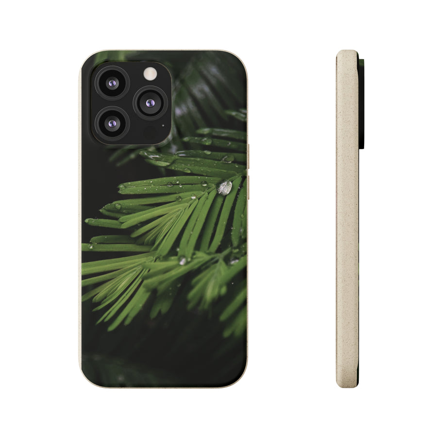 Fern Drops | Bamboo Biodegradable Cases (iPhone 11, 12, 13) Sustainable Phone Case Ocean Phone Case Eco-Friendly Plant Case