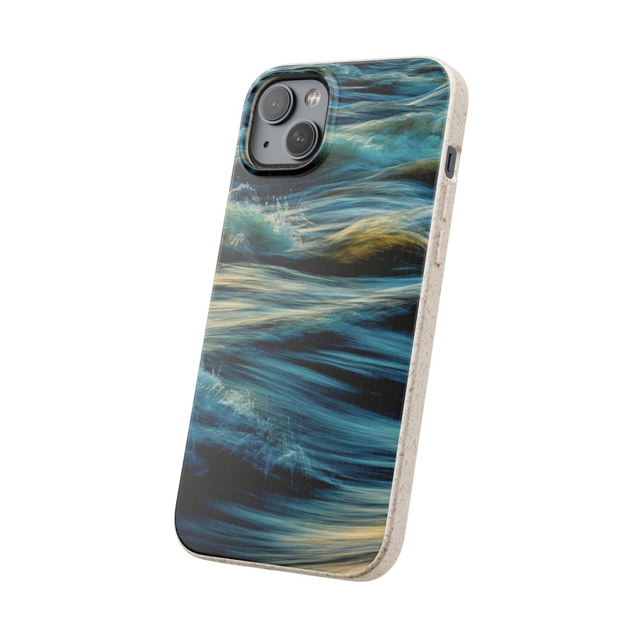 Wispy Waves | Bamboo Biodegradable Cases (iPhone 16, 15, 14, 13, 12, 11) Sustainable Phone Case Ocean Wave