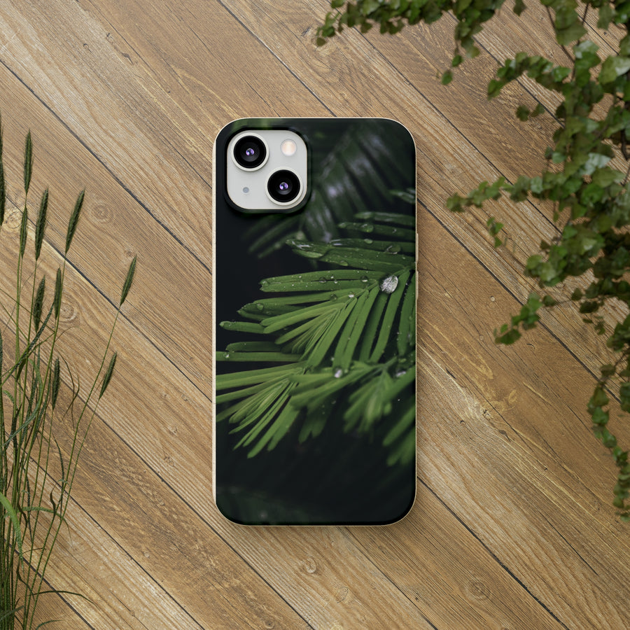 Fern Drops | Bamboo Biodegradable Cases (iPhone 11, 12, 13) Sustainable Phone Case Ocean Phone Case Eco-Friendly Plant Case