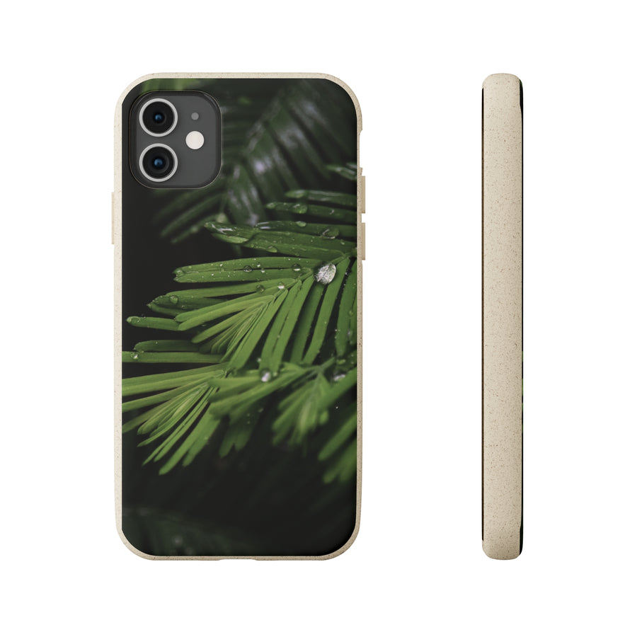 Fern Drops | Bamboo Biodegradable Cases (iPhone 11, 12, 13) Sustainable Ocean Phone Case Eco-Friendly Plant