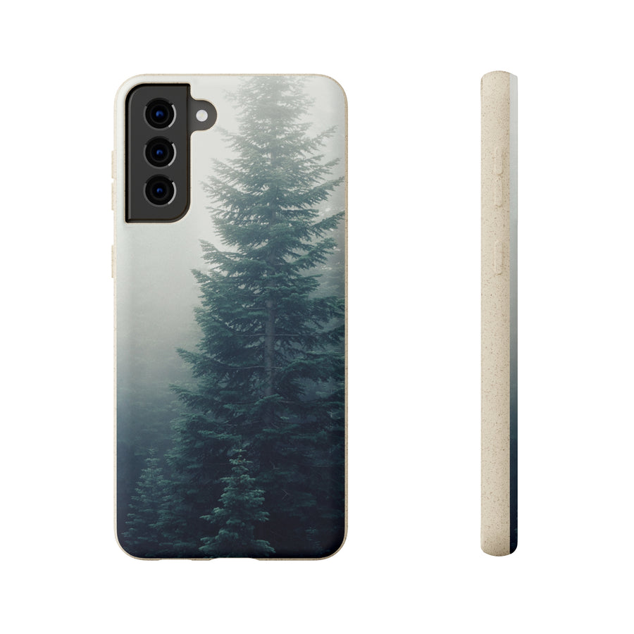 Foggy Trees | Bamboo Biodegradable Cases (Samsung S20, S21, S22) Sustainable Phone Cases Earth-friendly Case