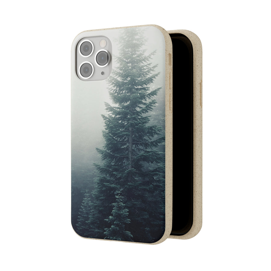 Foggy Trees | Bamboo Biodegradable Cases (iPhone 11, 12, 13) Sustainable Phone Case Eco-friendly Case