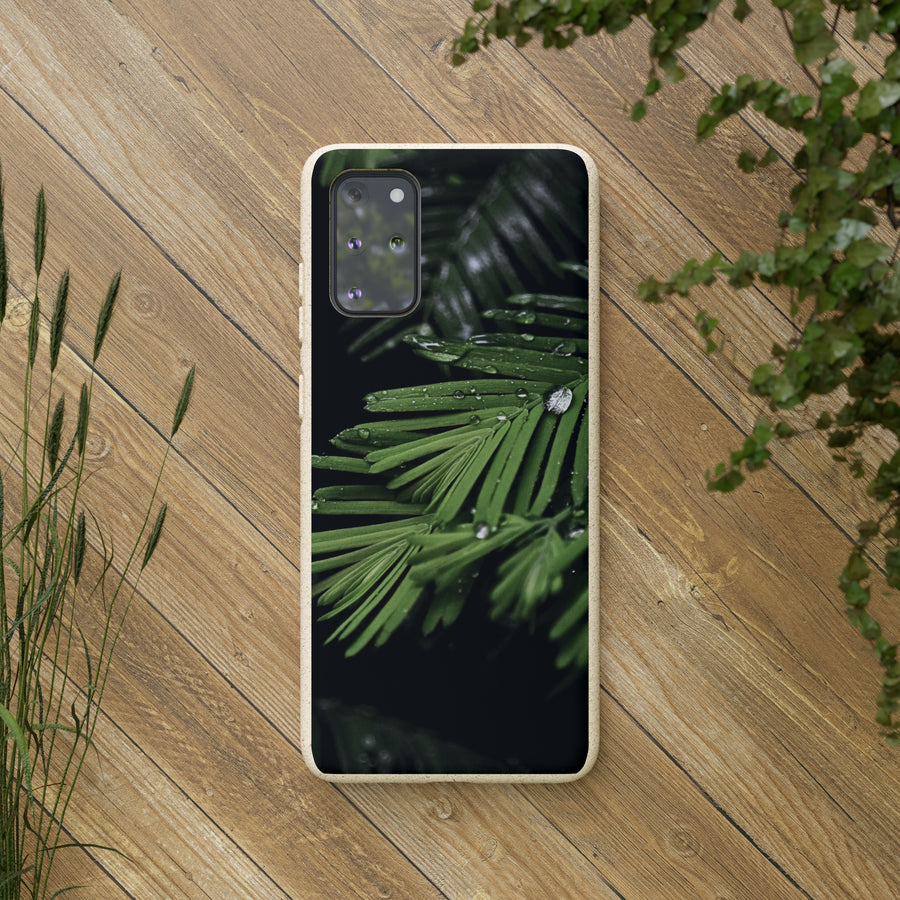 Fern Drops | Bamboo Biodegradable Cases (Samsung S20, S21, S22) Sustainable Phone Case Plant Case