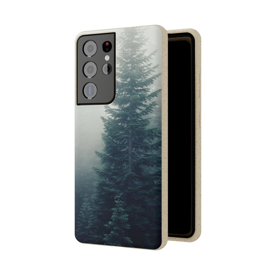 Foggy Trees | Bamboo Biodegradable Cases (Samsung S20, S21, S22) Sustainable Phone Cases Earth-friendly Case