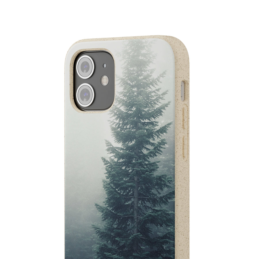 Foggy Trees | Bamboo Biodegradable Cases (iPhone 11, 12, 13) Sustainable Phone Case Eco-friendly Case