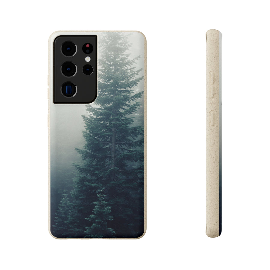 Foggy Trees | Bamboo Biodegradable Cases (Samsung S20, S21, S22) Sustainable Phone Cases Earth-friendly Case