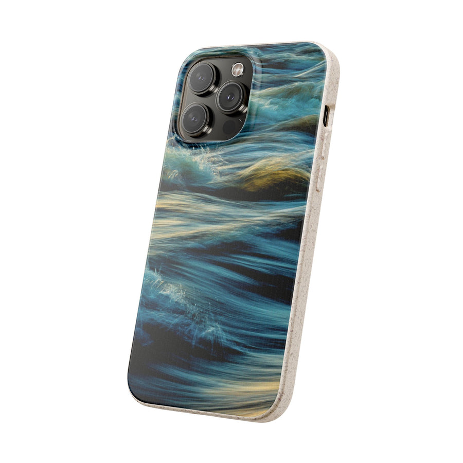Wispy Waves | Bamboo Biodegradable Cases (iPhone 16, 15, 14, 13, 12, 11) Sustainable Phone Case Ocean Wave