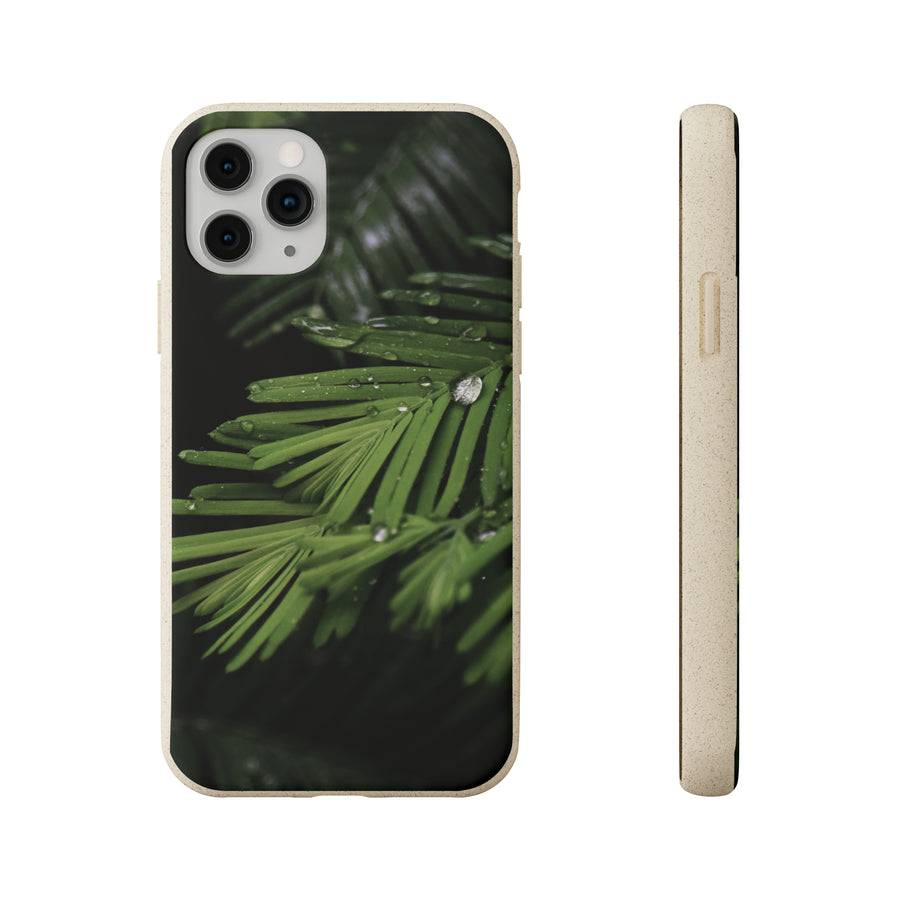 Fern Drops | Bamboo Biodegradable Cases (iPhone 11, 12, 13) Sustainable Phone Case Ocean Phone Case Eco-Friendly Plant Case