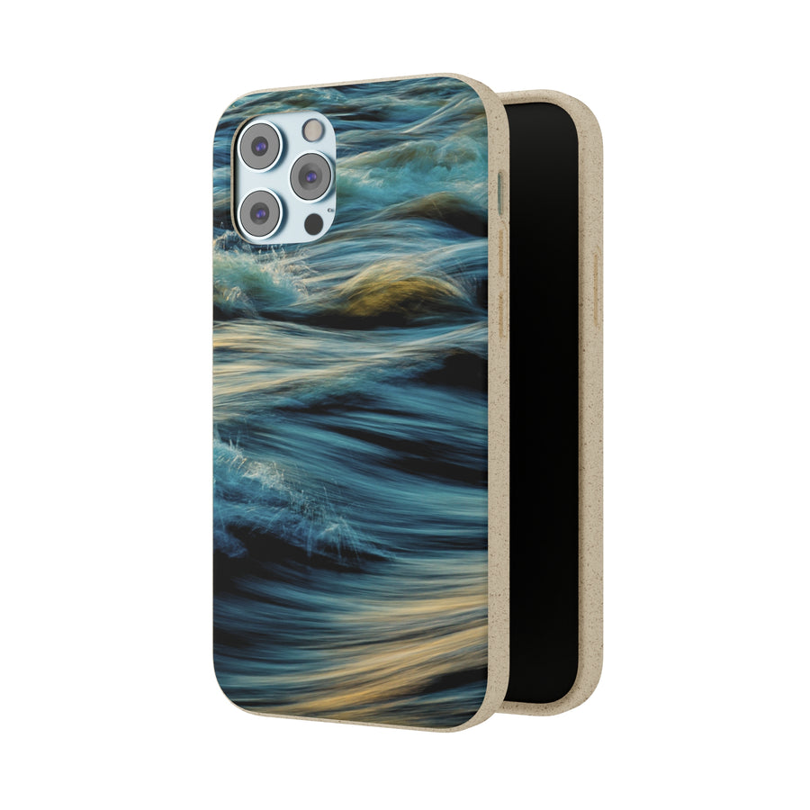 Wispy Waves | Bamboo Biodegradable Cases (iPhone 11, 12, 13) Sustainable Phone Case Ocean Phone Case Wave Case Eco-friendly Phone Case