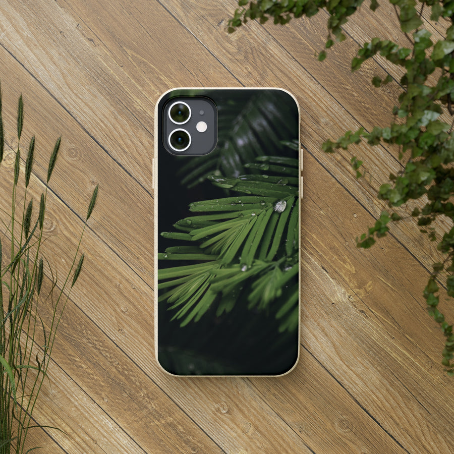 Fern Drops | Bamboo Biodegradable Cases (iPhone 11, 12, 13) Sustainable Phone Case Ocean Phone Case Eco-Friendly Plant Case