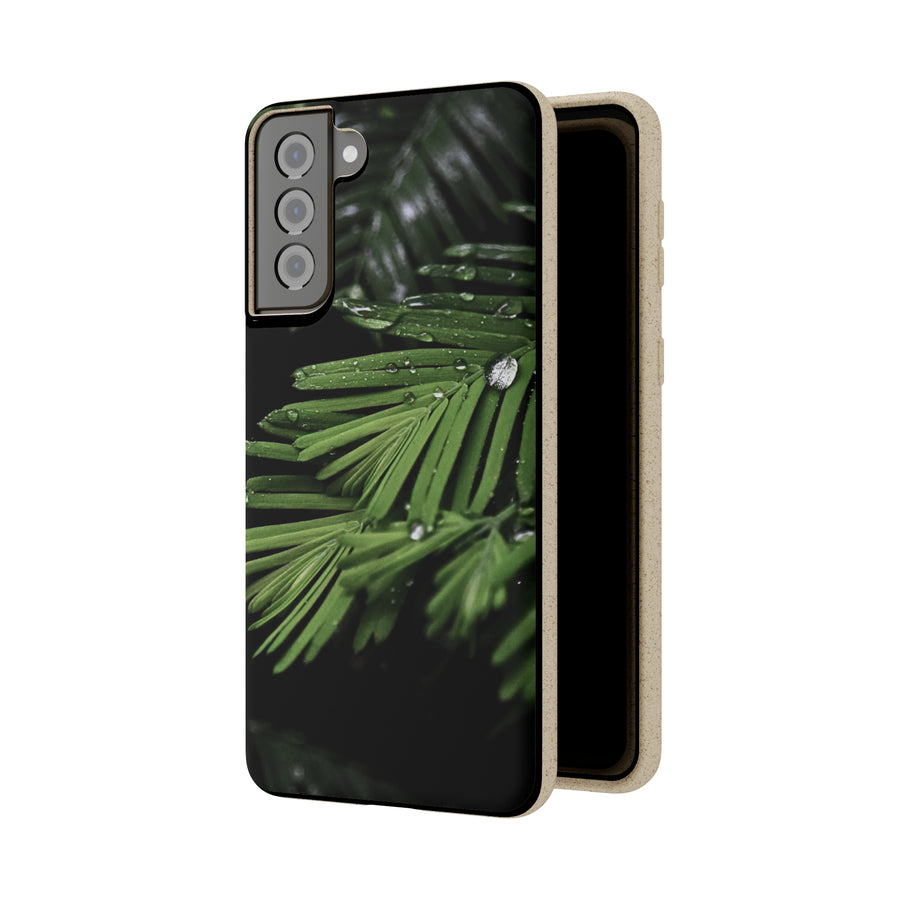 Fern Drops | Bamboo Biodegradable Cases (Samsung S20, S21, S22) Sustainable Phone Case Plant Case