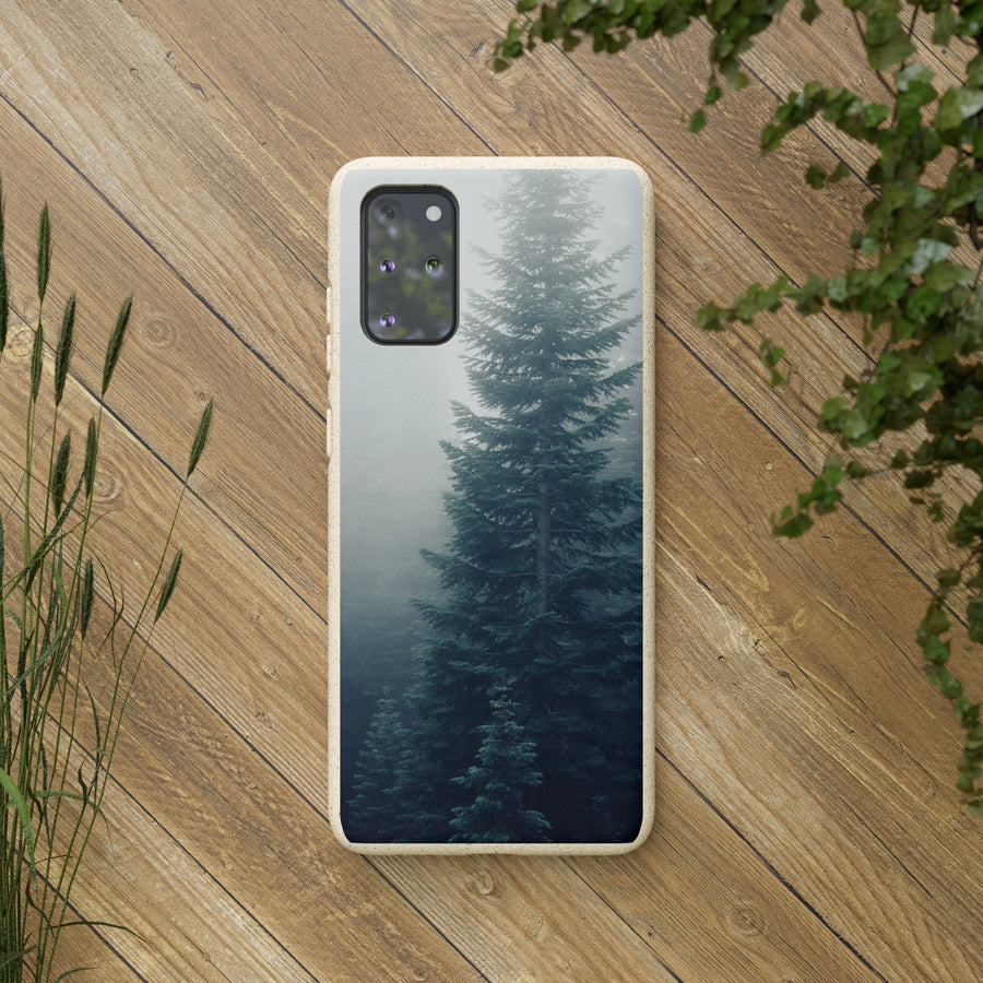 Foggy Trees | Bamboo Biodegradable Cases (Samsung S20, S21, S22) Sustainable Phone Cases Earth-friendly Case