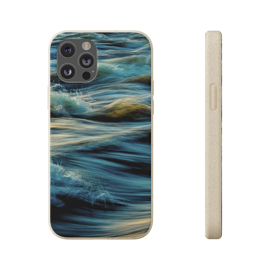 Wispy Waves | Bamboo Biodegradable Cases (iPhone 16, 15, 14, 13, 12, 11) Sustainable Phone Case Ocean Wave