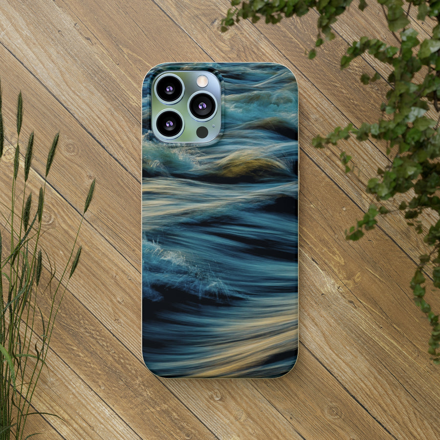 Wispy Waves | Bamboo Biodegradable Cases (iPhone 11, 12, 13) Sustainable Phone Case Ocean Phone Case Wave Case Eco-friendly Phone Case