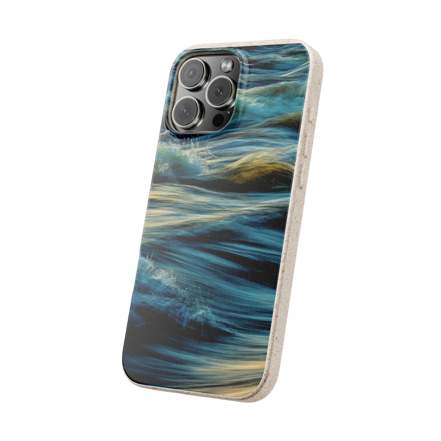 Wispy Waves | Bamboo Biodegradable Cases (iPhone 16, 15, 14, 13, 12, 11) Sustainable Phone Case Ocean Wave