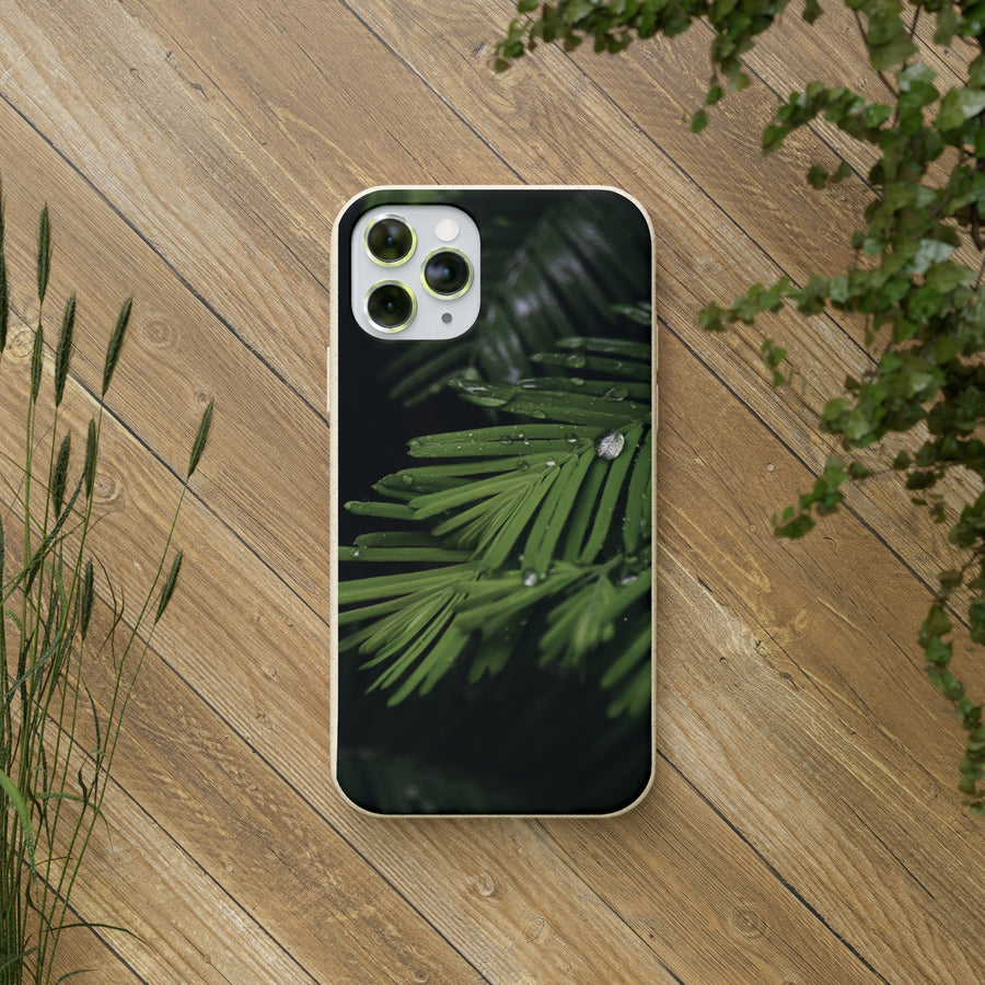 Fern Drops | Bamboo Biodegradable Cases (iPhone 11, 12, 13) Sustainable Phone Case Ocean Phone Case Eco-Friendly Plant Case