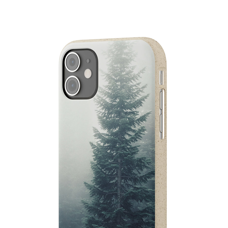 Foggy Trees | Bamboo Biodegradable Cases (iPhone 11, 12, 13) Sustainable Phone Case Eco-friendly Case