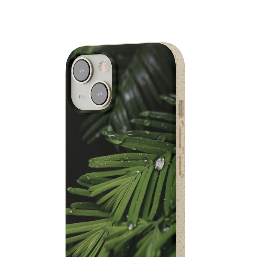 Fern Drops | Bamboo Biodegradable Cases (iPhone 11, 12, 13) Sustainable Phone Case Ocean Phone Case Eco-Friendly Plant Case