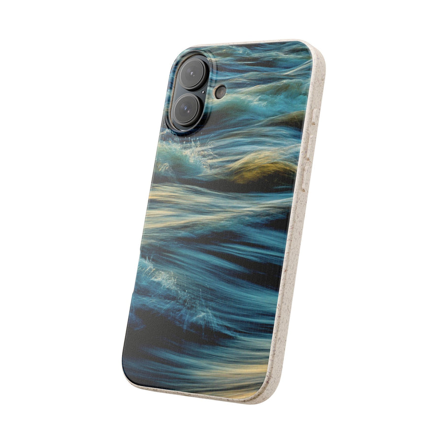 Wispy Waves | Bamboo Biodegradable Cases (iPhone 16, 15, 14, 13, 12, 11) Sustainable Phone Case Ocean Wave