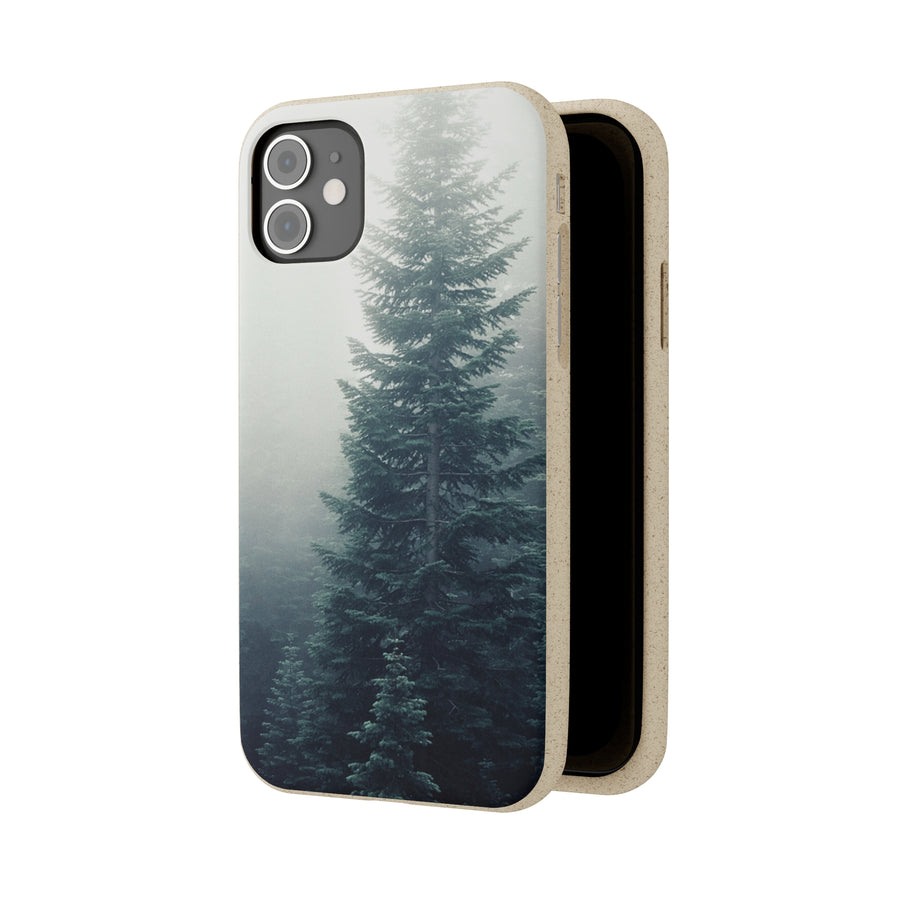 Foggy Trees | Bamboo Biodegradable Cases (iPhone 11, 12, 13) Sustainable Phone Case Eco-friendly Case